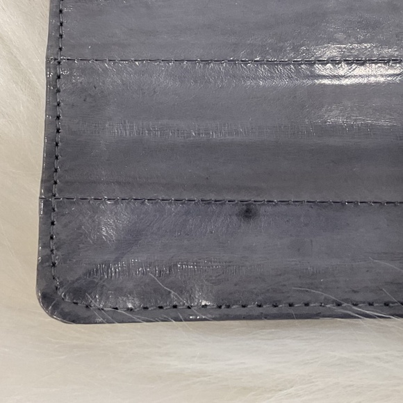 Grey Eel Skin Vintage Wallet/Card Holder Slots/Pockets - Picture 8 of 9